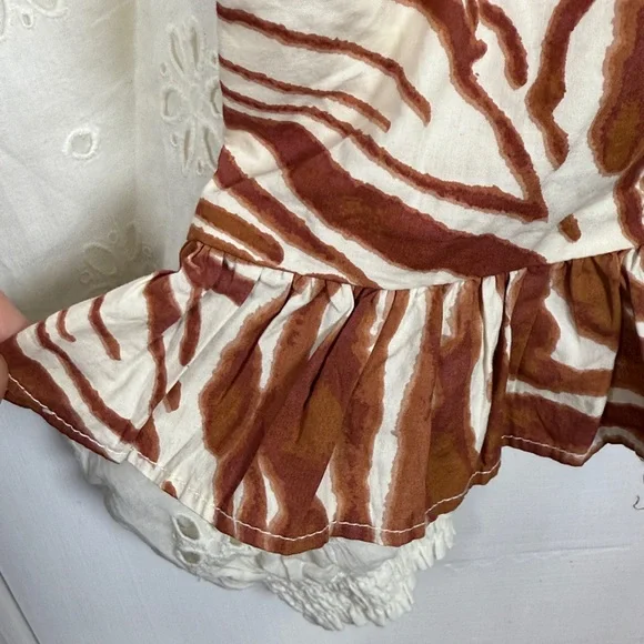 Anthropologie Love the Label Smocked Puff Sleeve Eyelet Blouse W2277 Sz M - Picture 6 of 11